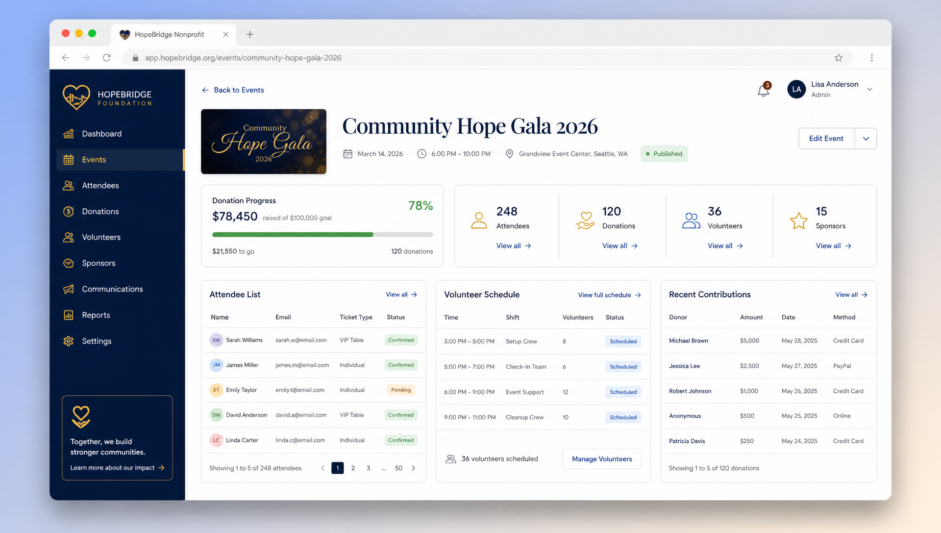 Custom Web Interfaces example interface